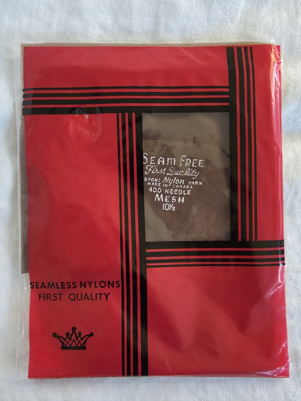 Vintage NOS Vintage DuPont Nylon Thigh High Stockings Seamless Mesh Size 10.5